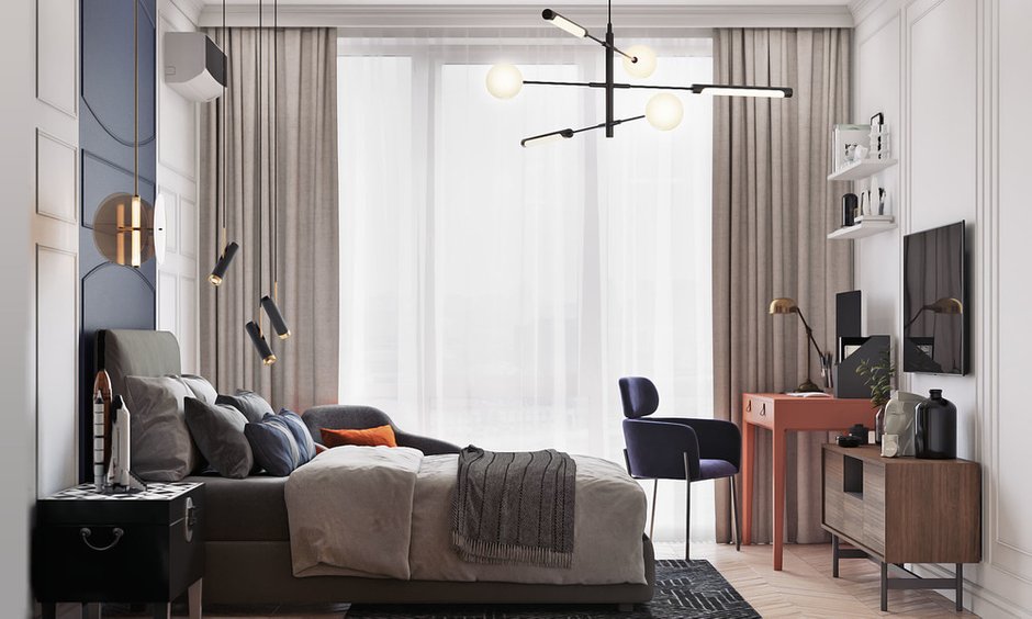 Фотография: Спальня в стиле Современный, Квартира, Проект недели, Москва, 4 и больше, Более 90 метров, Диана Бганова – фото на INMYROOM