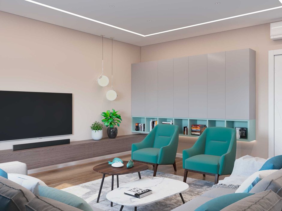 Фотография: Гостиная в стиле Современный, Квартира, Проект недели, Москва, Монолитный дом, 4 и больше, Более 90 метров, ЖК Ленинский – фото на INMYROOM