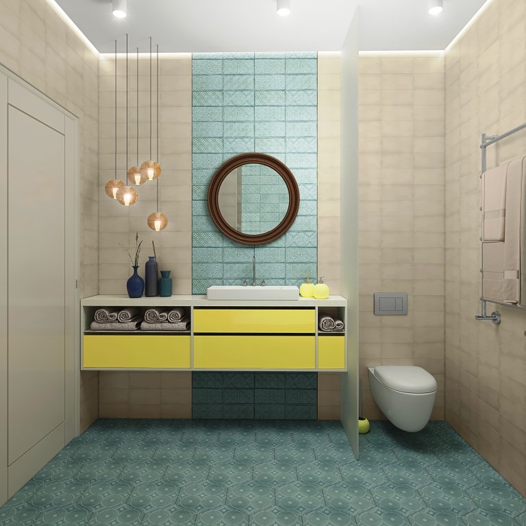 Фотография: Ванная в стиле Современный, Квартира, Проект недели, Виктория Золина, Zi-Design Interiors, 1 комната, 40-60 метров, Монолитно-кирпичный, ЖК «Московский» – фото на INMYROOM