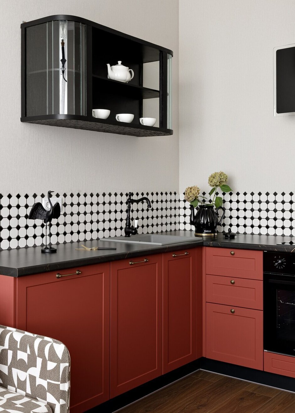 Фотография:  в стиле , Эклектика, Малогабаритная квартира, Квартира, Проект дня, Краснодар, 1 комната, до 40 метров, Ольга Суворова – фото на INMYROOM