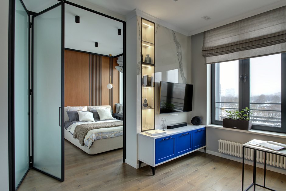 Фотография: Гостиная в стиле Современный, Квартира, Проект недели, Москва, 2 комнаты, до 40 метров, Royal Fusion – фото на INMYROOM