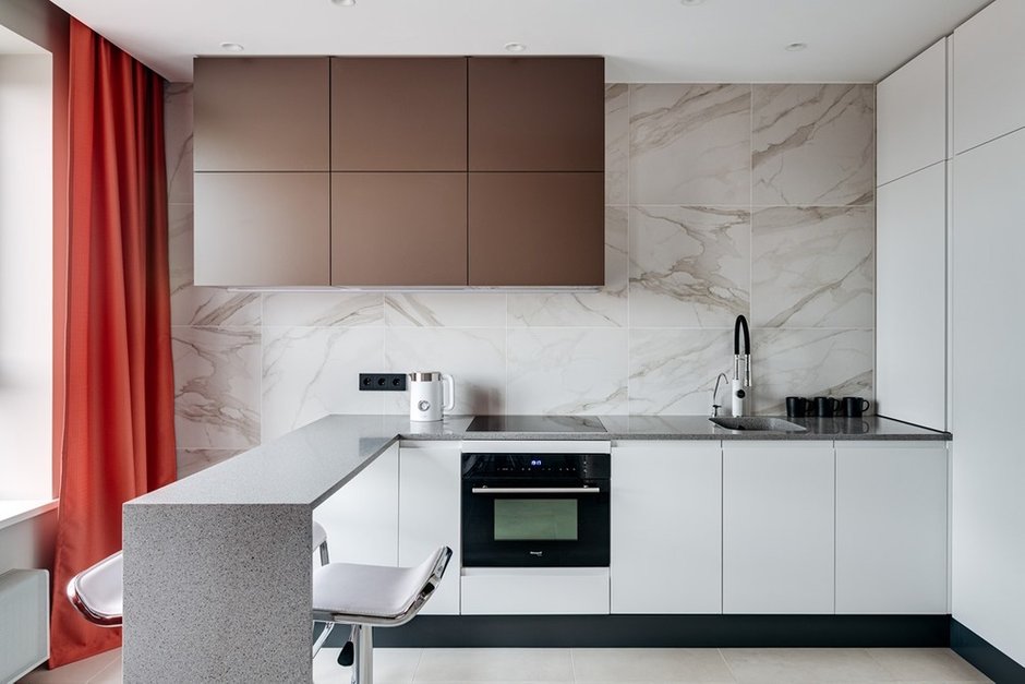 Фотография: Кухня и столовая в стиле Современный, Эклектика, Квартира, Проект дня, Москва, Ольга Погорелова, 3 комнаты, 60-90 метров – фото на INMYROOM