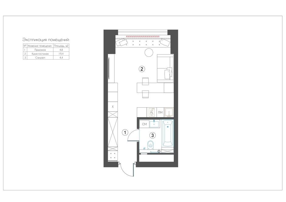 Фотография: Планировки в стиле , Современный, Квартира, Студия, Проект недели, Москва, до 40 метров – фото на INMYROOM
