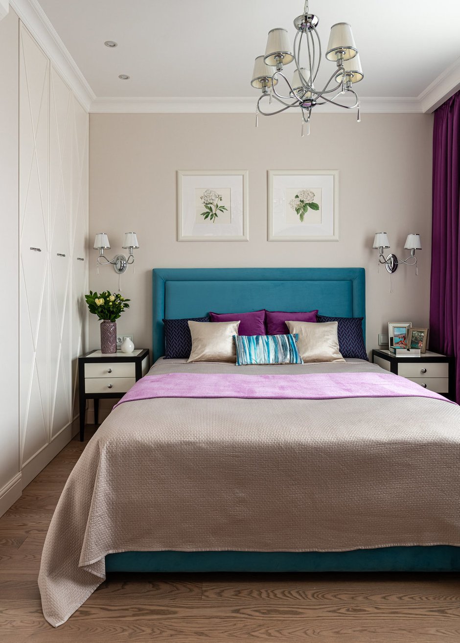 Фотография: Спальня в стиле Классический, Современный, Квартира, Проект недели, Реутов, Монолитный дом, 2 комнаты, 40-60 метров, Наталья Широкорад – фото на INMYROOM