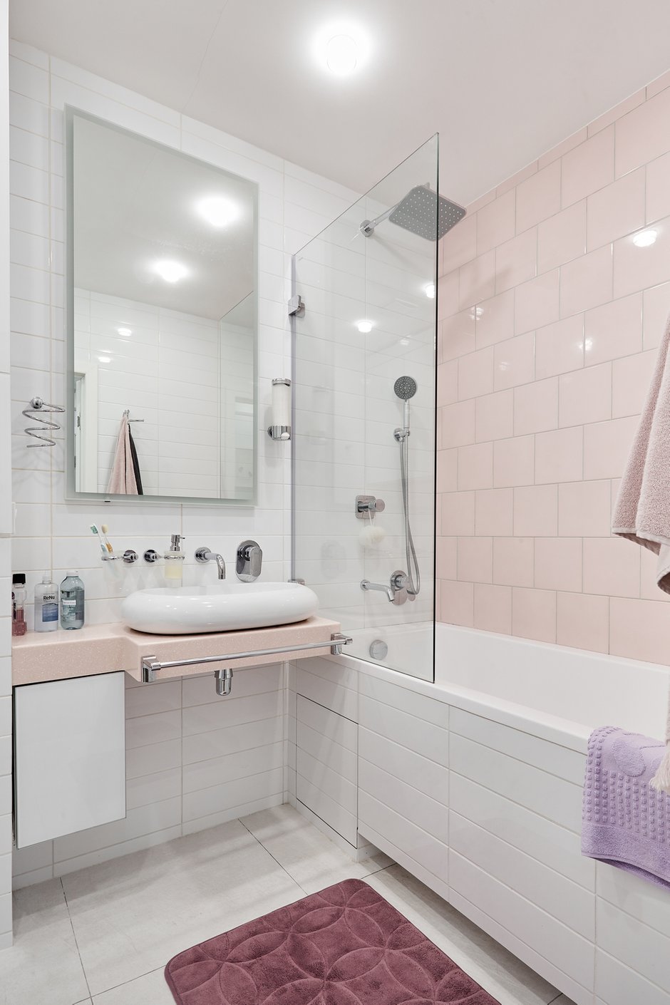 Фотография: Ванная в стиле Современный, Квартира, Проект недели, Москва, Монолитный дом, 1 комната, 40-60 метров, Алла Апалкова – фото на INMYROOM