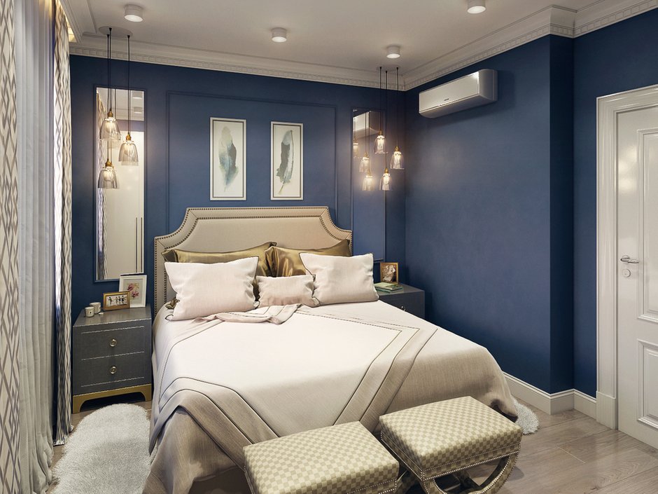 Фотография: Спальня в стиле Современный, Квартира, Проект недели, Москва, Монолитный дом, ЖК «Водный», 3 комнаты, 60-90 метров, Маргарита Фомина – фото на INMYROOM