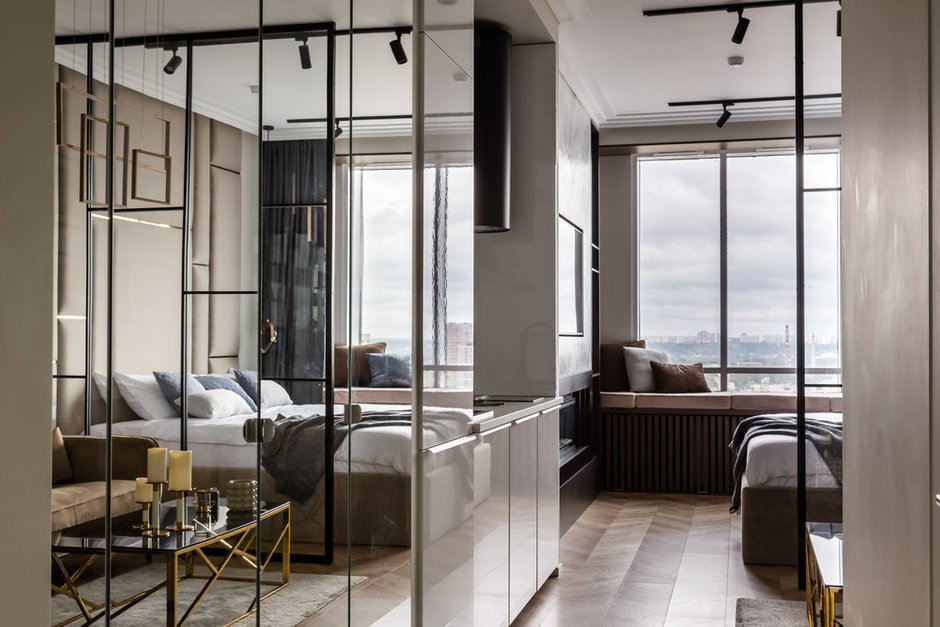 Фотография: Гостиная в стиле Современный, Квартира, Проект недели, Москва, до 40 метров, Marmur, Лилия Чеботарева – фото на INMYROOM