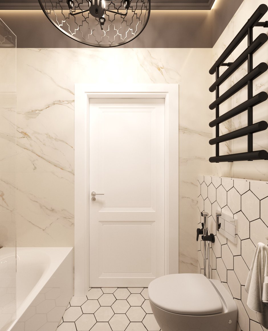 Фотография: Ванная в стиле Современный, Эклектика, Малогабаритная квартира, Квартира, Студия, Проект дня, Москва, до 40 метров, Монолитно-кирпичный, Анастасия Шабельская – фото на INMYROOM