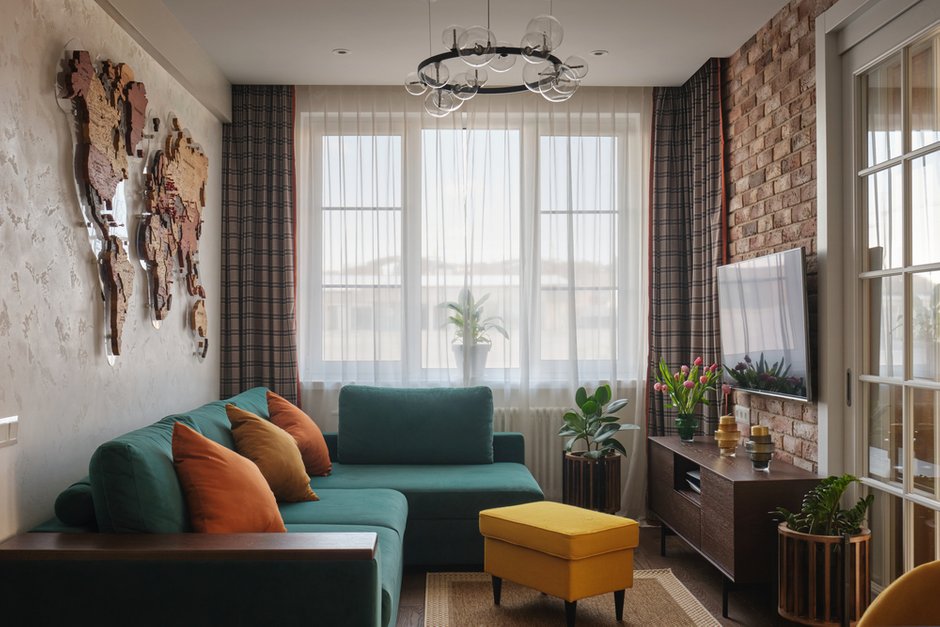 Фотография: Гостиная в стиле Современный, Прованс и Кантри, Квартира, Проект недели, Московская область, 3 комнаты, Более 90 метров, Ольга Долидзе – фото на INMYROOM