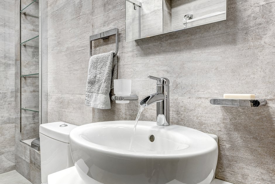 Фотография: Ванная в стиле Современный, Квартира, Проект недели, Москва, Монолитный дом, Более 90 метров, Елена Захарова, Наталья Локоткова, Александр Чаптыков, ЖК «Виноградный» – фото на INMYROOM