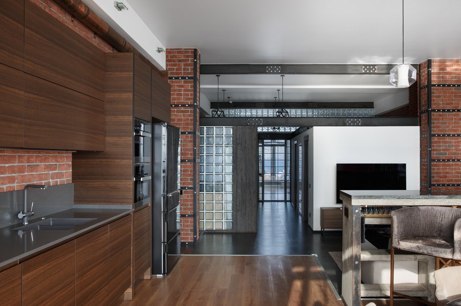 Фотография: Кухня и столовая в стиле Лофт, Квартира, Проект недели, Пентхаус, 4 и больше, Более 90 метров, Владивосток, #эксклюзивныепроекты, Miyao Studio – фото на INMYROOM