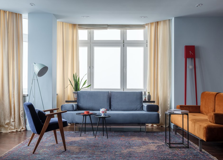 Фотография: Гостиная в стиле Современный, Квартира, Проект недели, Москва, 4 и больше, Более 90 метров, Юлия Алексеева – фото на INMYROOM