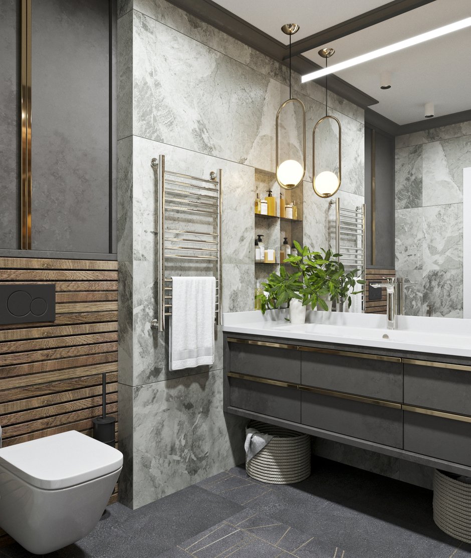 Фотография: Ванная в стиле Современный, Квартира, Проект недели, Новосибирск, студия Mango, Монолитный дом, 3 комнаты, Более 90 метров – фото на INMYROOM