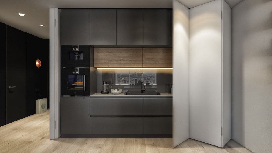 Фотография: Кухня и столовая в стиле Современный, Квартира, Проект недели, Москва, 2 комнаты, Более 90 метров, Artstudio – фото на INMYROOM