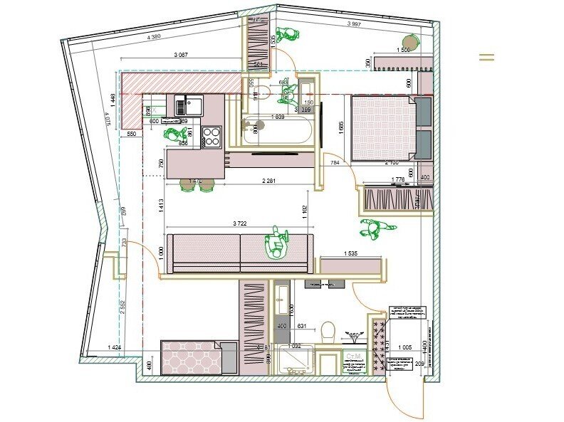 Фотография:  в стиле , Современный, Квартира, Проект дня, Казахстан, 2 комнаты, 60-90 метров, Алматы, Марина Сапунова – фото на INMYROOM