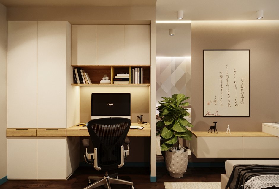 Фотография: Спальня в стиле Эко, Современный, Квартира, Проект недели, Москва, Панельный дом, 3 комнаты, 60-90 метров, Владислав Седов, LINES – фото на INMYROOM