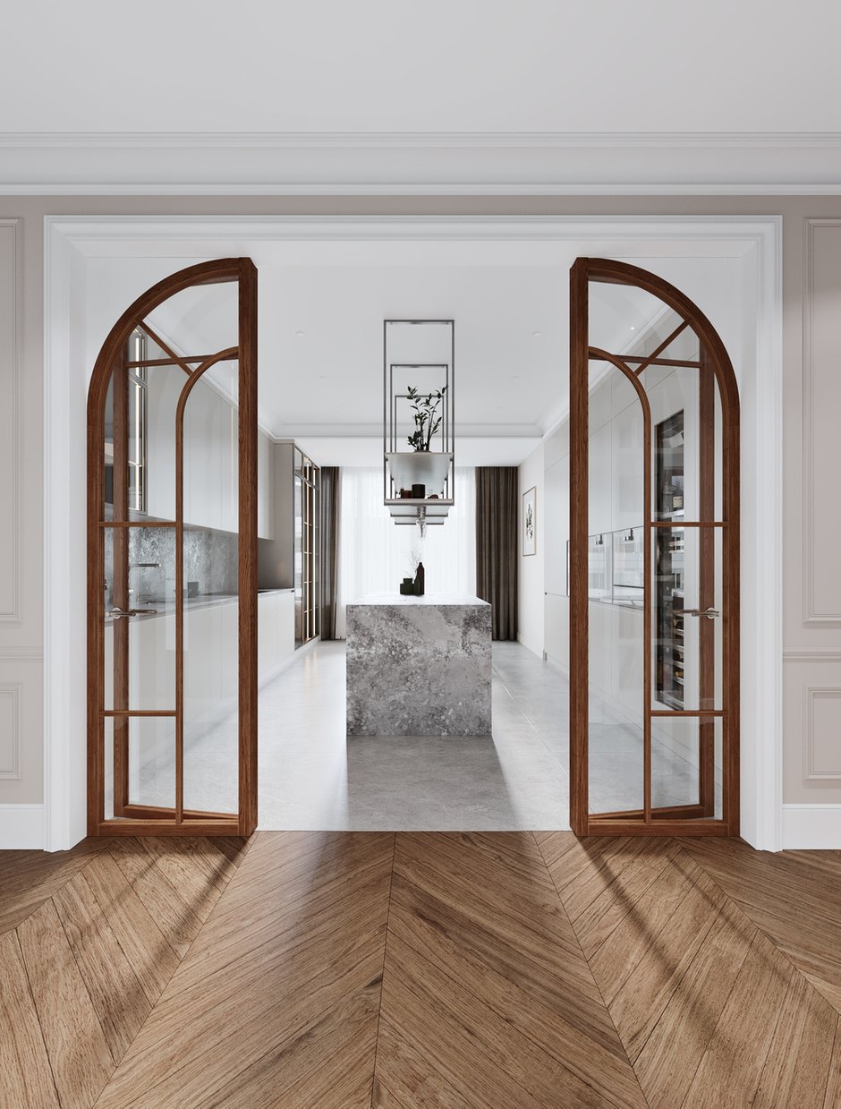 Фотография: Кухня и столовая в стиле Современный, Минимализм, Квартира, Проект дня, Москва, Айя Лисова, 4 и больше, Более 90 метров, Эксклюзивные проекты, Aiya Design – фото на INMYROOM