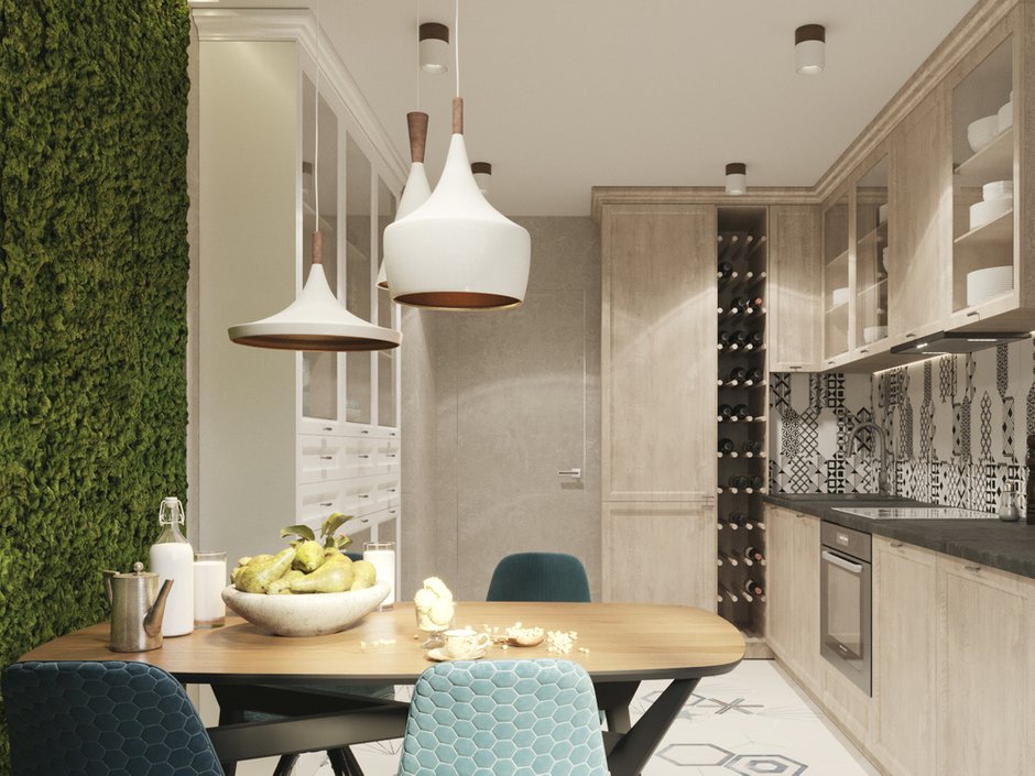 Фотография: Кухня и столовая в стиле Современный, Квартира, Проект недели, Москва, Юлия Чернова, Кирпичный дом, 3 комнаты, 60-90 метров – фото на INMYROOM