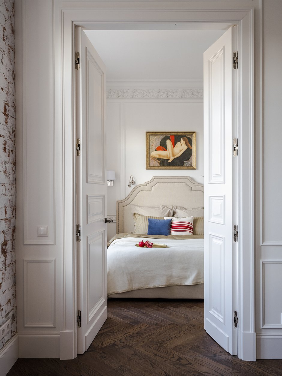 Фотография: Спальня в стиле Эклектика, Квартира, Проект недели, Москва, Ольга Кондратова, Кирпичный дом, 3 комнаты, 60-90 метров – фото на INMYROOM