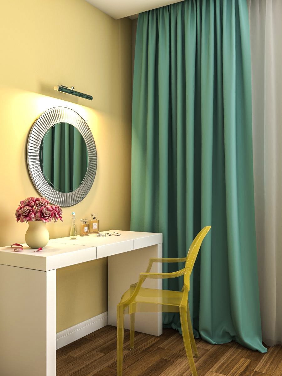 Фотография: Спальня в стиле Современный, Проект недели, Москва, Желтый, Серый, Катерина Жукова, новостройка – фото на INMYROOM