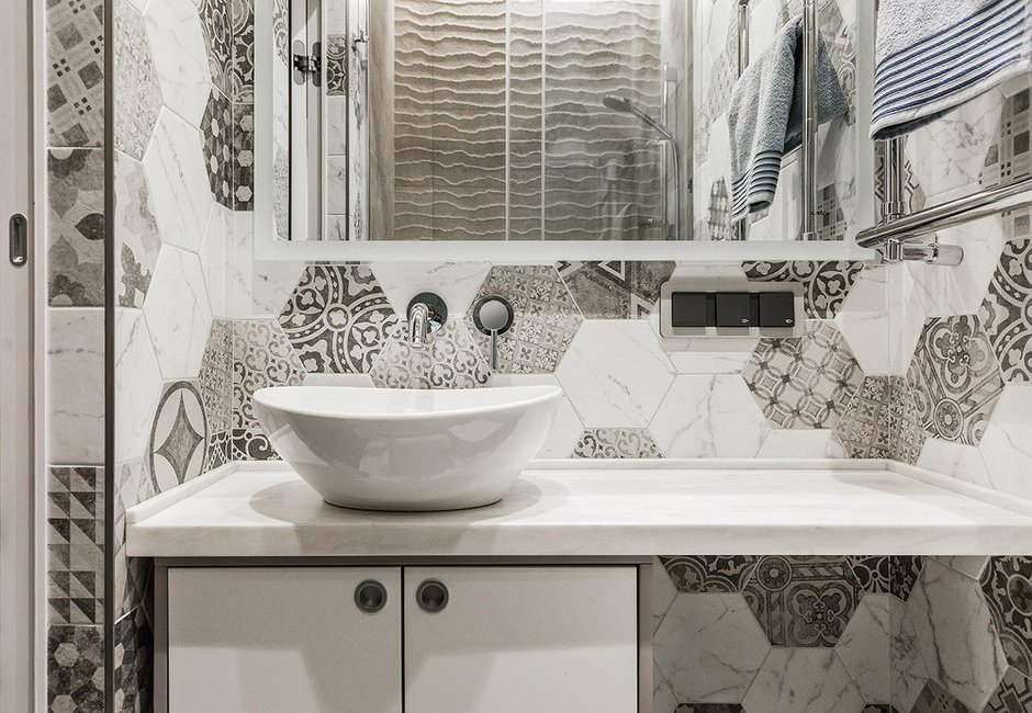 Фотография: Ванная в стиле Современный, Квартира, Проект дня, Москва, 4 и больше, Более 90 метров, Бюро IVA – фото на INMYROOM