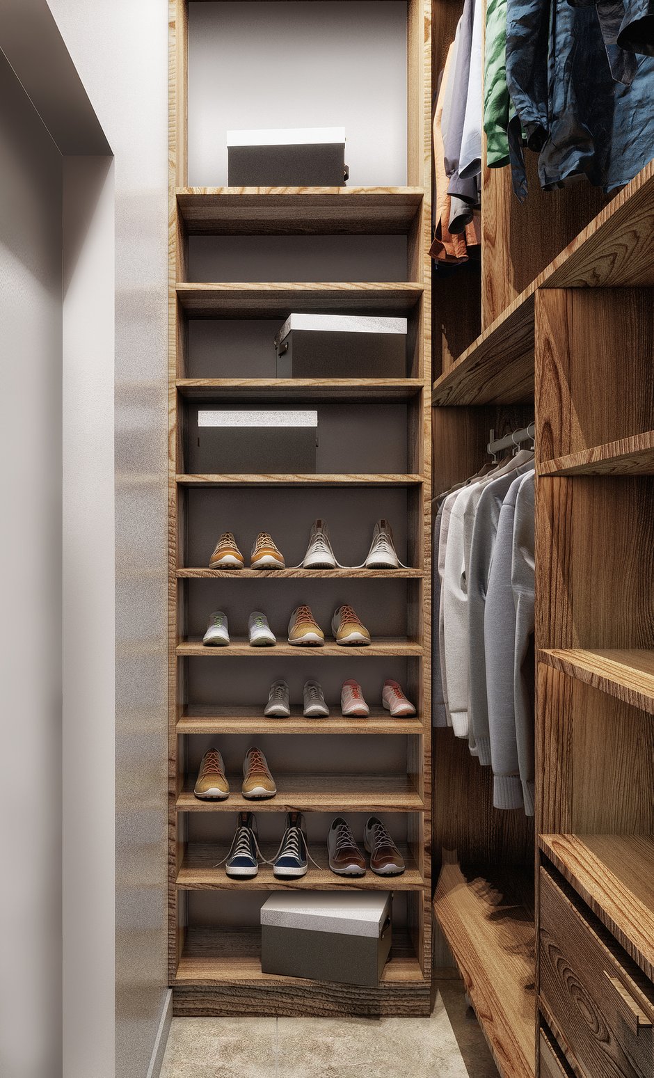 Фотография: Гардеробная в стиле Современный, Лофт, Квартира, Проект недели, Москва, Эко, 2 комнаты, 60-90 метров – фото на INMYROOM