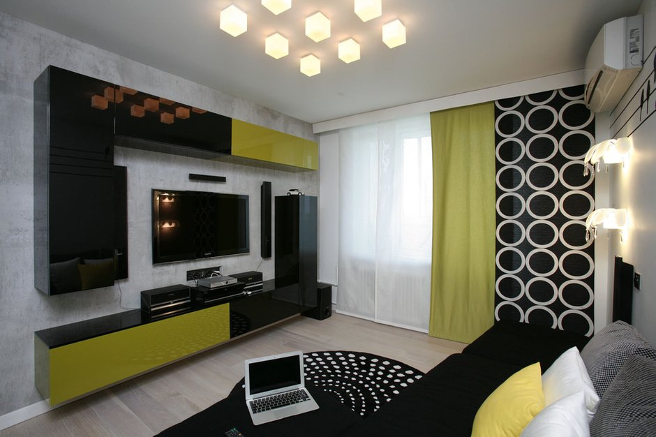 Фотография: Гостиная в стиле , Квартира, Дома и квартиры, Перепланировка, Ремонт – фото на INMYROOM