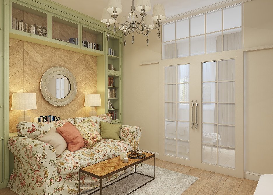 Фотография: Гостиная в стиле Классический, Современный, Квартира, Проект недели, Челябинск, Insomnia, 1 комната, 40-60 метров, Монолитно-кирпичный, ЖК «Александровский» – фото на INMYROOM