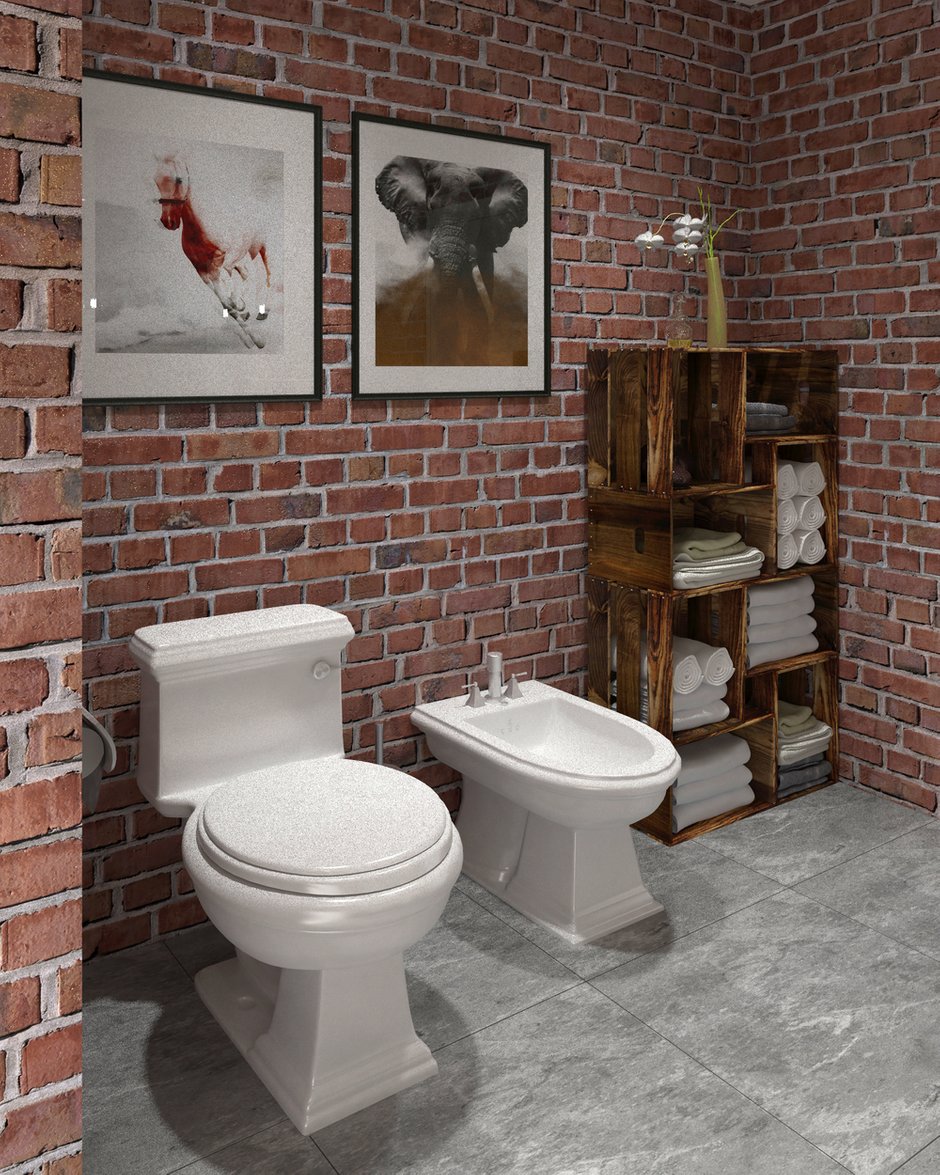 Фотография: Ванная в стиле Лофт, Дом, Проект недели, Дом и дача, Московская область, Кирпичный дом, Алеся Котова – фото на INMYROOM