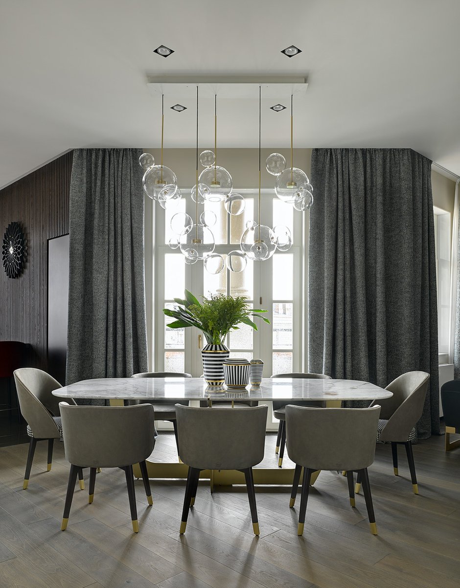 Фотография: Кухня и столовая в стиле Современный, Квартира, Проект недели, Москва, Ариана Ахмад, 4 и больше, Более 90 метров, Монолитно-кирпичный, #эксклюзивныепроекты – фото на INMYROOM