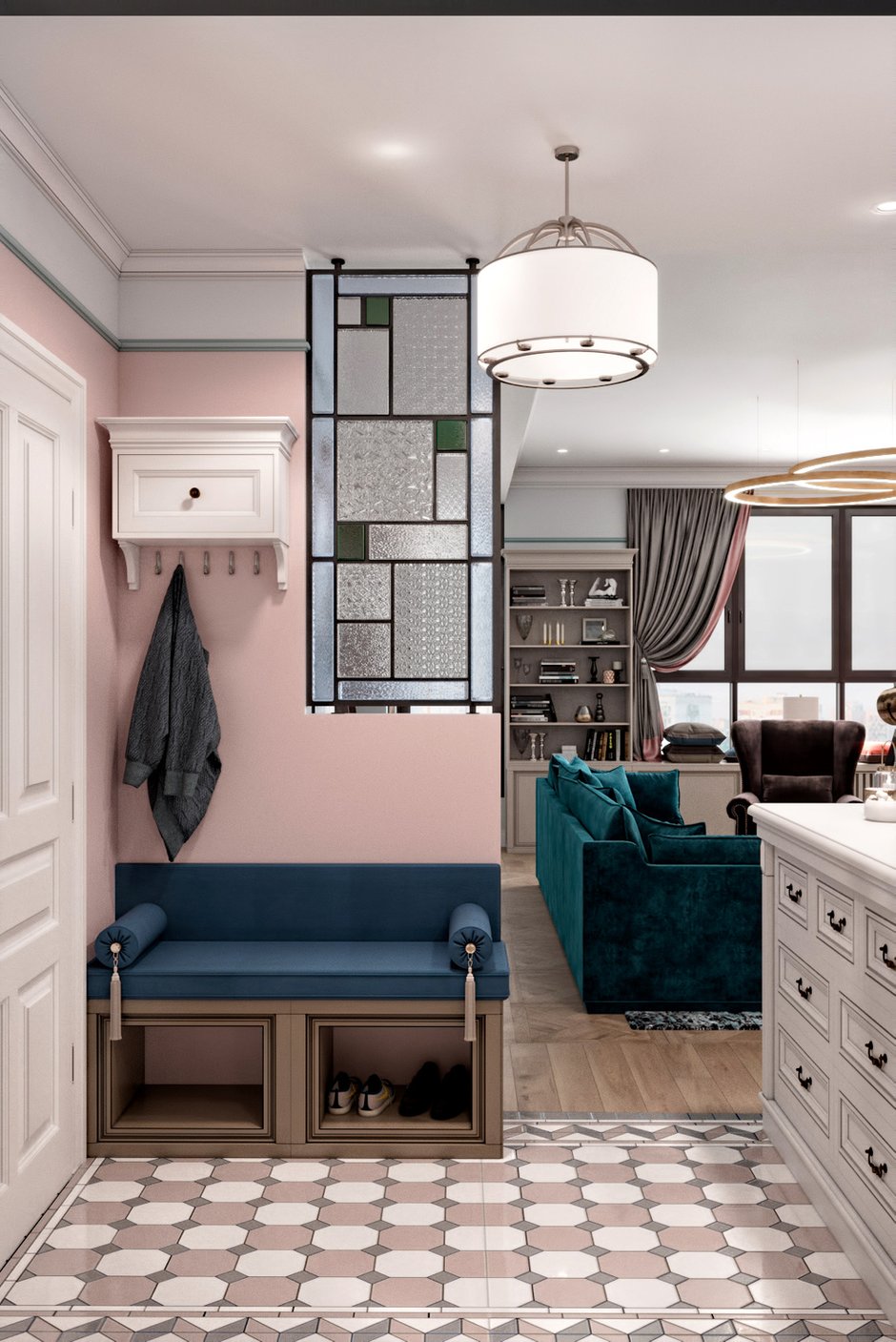 Фотография: Прихожая в стиле Классический, Современный, Эклектика, Квартира, Проект недели, Москва, Татьяна Безверхая, 4 и больше, Более 90 метров, Монолитно-кирпичный – фото на INMYROOM