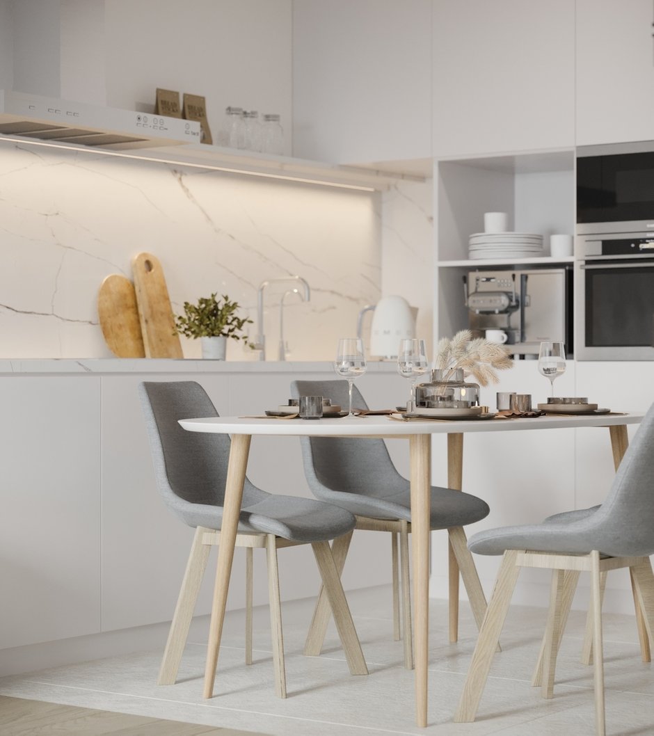 Фотография: Кухня и столовая в стиле Современный, Скандинавский, Квартира, Проект недели, Москва, 3 комнаты, 40-60 метров, 60-90 метров, Мария Пузанова – фото на INMYROOM