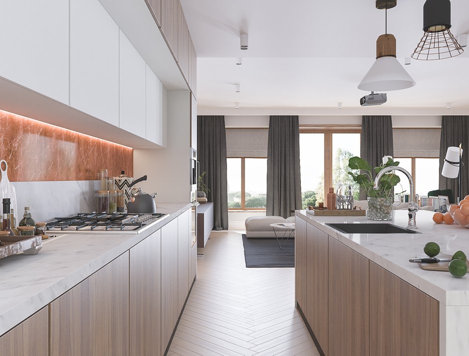 Фотография: Кухня и столовая в стиле Современный, Дом, Проект недели, Новая Москва, Таунхаус, 4 и больше, Более 90 метров, Татьяна Аверкина – фото на INMYROOM