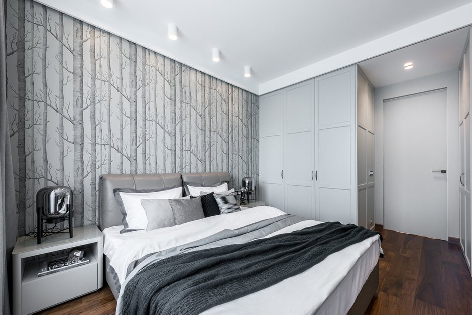 Фотография: Спальня в стиле Современный, Квартира, Проект недели, сценарии освещения, современные сценарии освещения, 40-60 метров, ЖК «Долина Сетунь», Ya Interiors – фото на INMYROOM