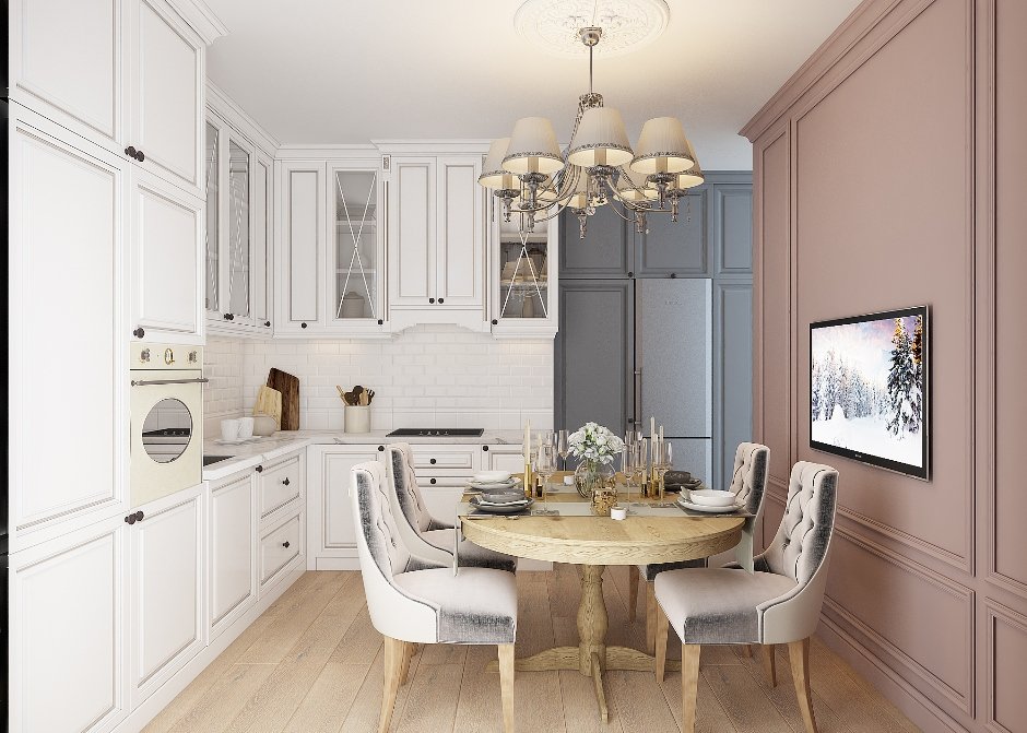 Фотография: Кухня и столовая в стиле Классический, Современный, Квартира, Проект недели, Челябинск, Insomnia, 1 комната, 40-60 метров, Монолитно-кирпичный, ЖК «Александровский» – фото на INMYROOM