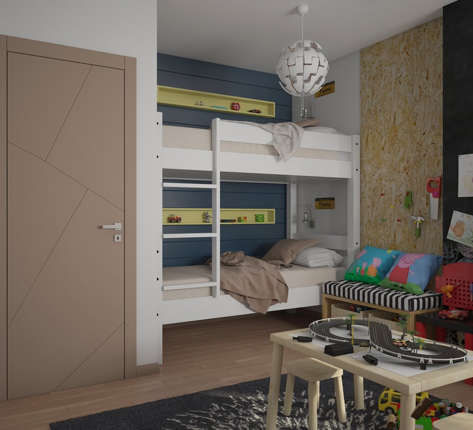 Фотография: Детская в стиле Лофт, Современный, Квартира, Проект недели, Беларусь, Минск, новостройка, Монолитный дом, Ольга Беркова, 4 и больше, Более 90 метров – фото на INMYROOM