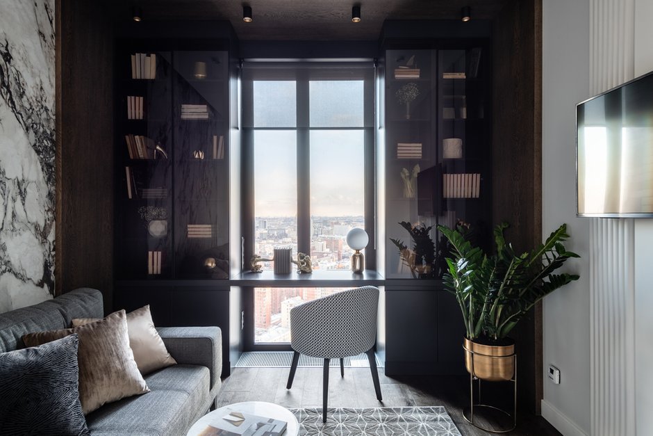 Фотография: Кабинет в стиле Современный, Эклектика, Квартира, Проект недели, Москва, 3 комнаты, 40-60 метров, Александа Гартке – фото на INMYROOM