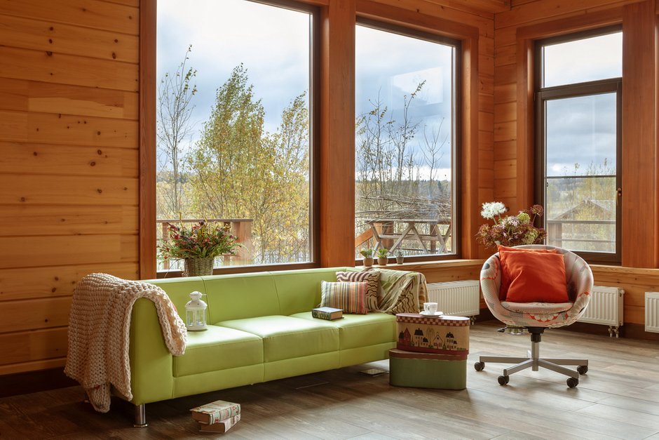 Фотография: Гостиная в стиле Эко, Дом, Подмосковье, Дом и дача, 4 и больше, Более 90 метров, Мария Бердникова – фото на INMYROOM