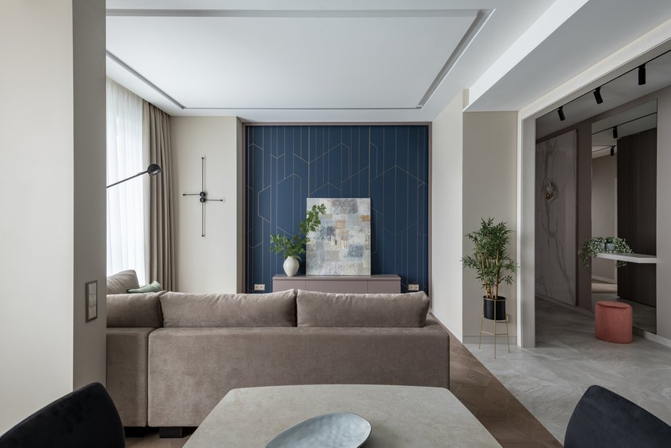 Фотография: Гостиная в стиле Современный, Квартира, Проект недели, Москва, Ануш Аракелян, 4 и больше, Более 90 метров – фото на INMYROOM