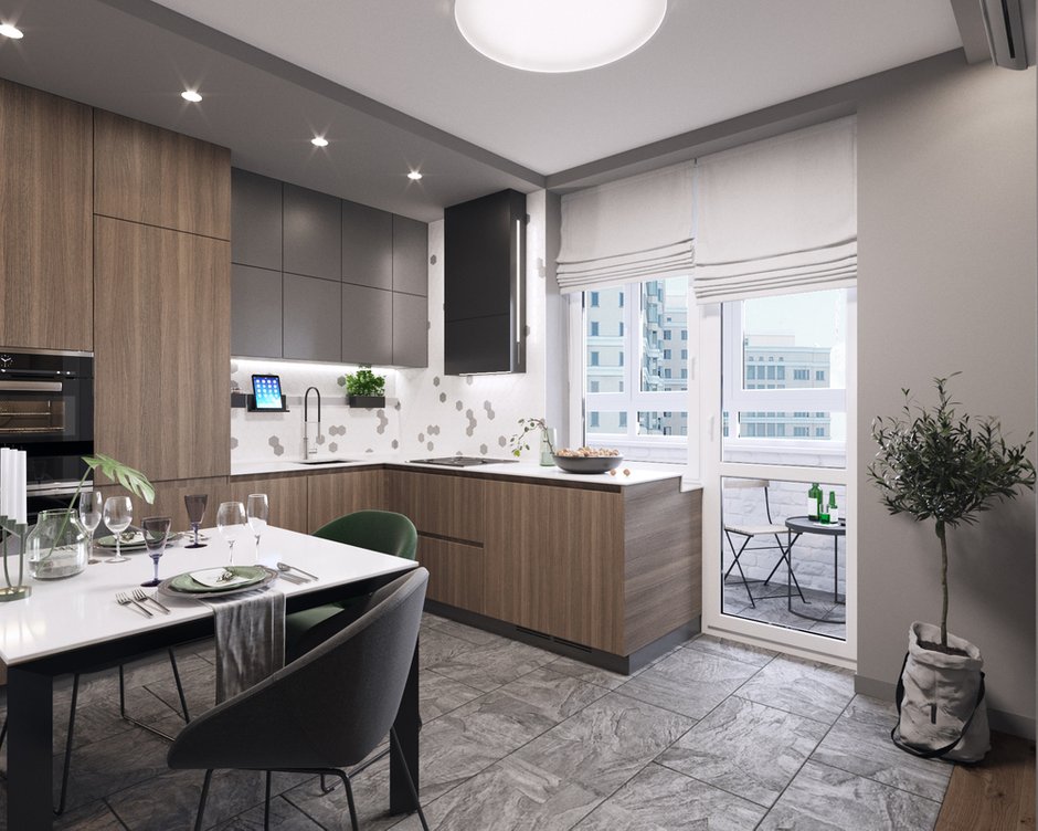 Фотография: Кухня и столовая в стиле Современный, Квартира, Проект недели, Санкт-Петербург, Виктория Малышева, VMGroup, 2 комнаты, 40-60 метров, Монолитно-кирпичный, ЖК Самоцветы – фото на INMYROOM