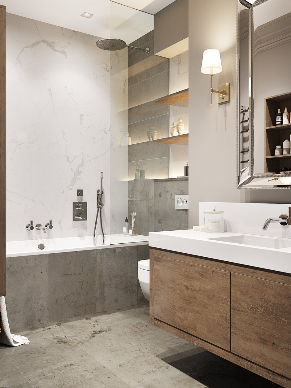 Фотография: Ванная в стиле Современный, Классический, Квартира, Проект недели, Москва, Айя Лисова, ЖК «Фортепиано» – фото на INMYROOM