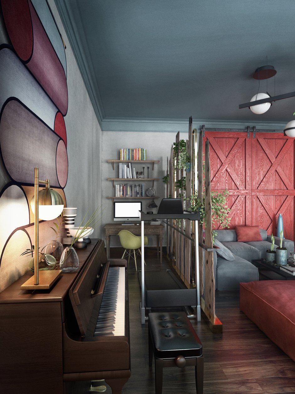 Фотография: Гостиная в стиле Лофт, Квартира, Проект недели, Санкт-Петербург, Samsung, ToTaste Studio, 4 и больше, Более 90 метров, Монолитно-кирпичный, энциклопедия_интерьер, Максим Жуков, the frame – фото на INMYROOM