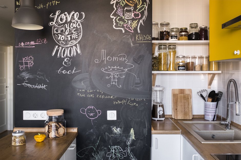 Фотография: Кухня и столовая в стиле Современный, Скандинавский, Квартира, Проект недели, Раменское, Елена Ивашкина, Монолитный дом, 3 комнаты, 40-60 метров – фото на INMYROOM