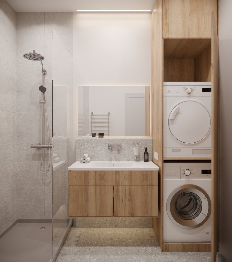 Фотография: Ванная в стиле Современный, Скандинавский, Квартира, Проект недели, Москва, 3 комнаты, 40-60 метров, 60-90 метров, Мария Пузанова – фото на INMYROOM