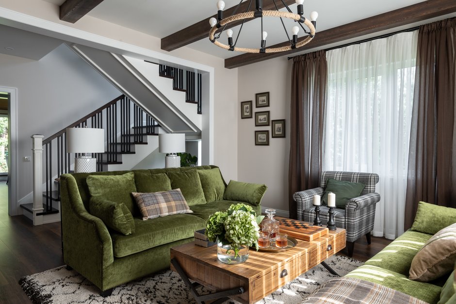 Фотография: Гостиная в стиле Прованс и Кантри, Классический, Дом, Проект недели, Нахабино, 4 и больше, Более 90 метров, Вера Шеверденок, Roomba Interior – фото на INMYROOM