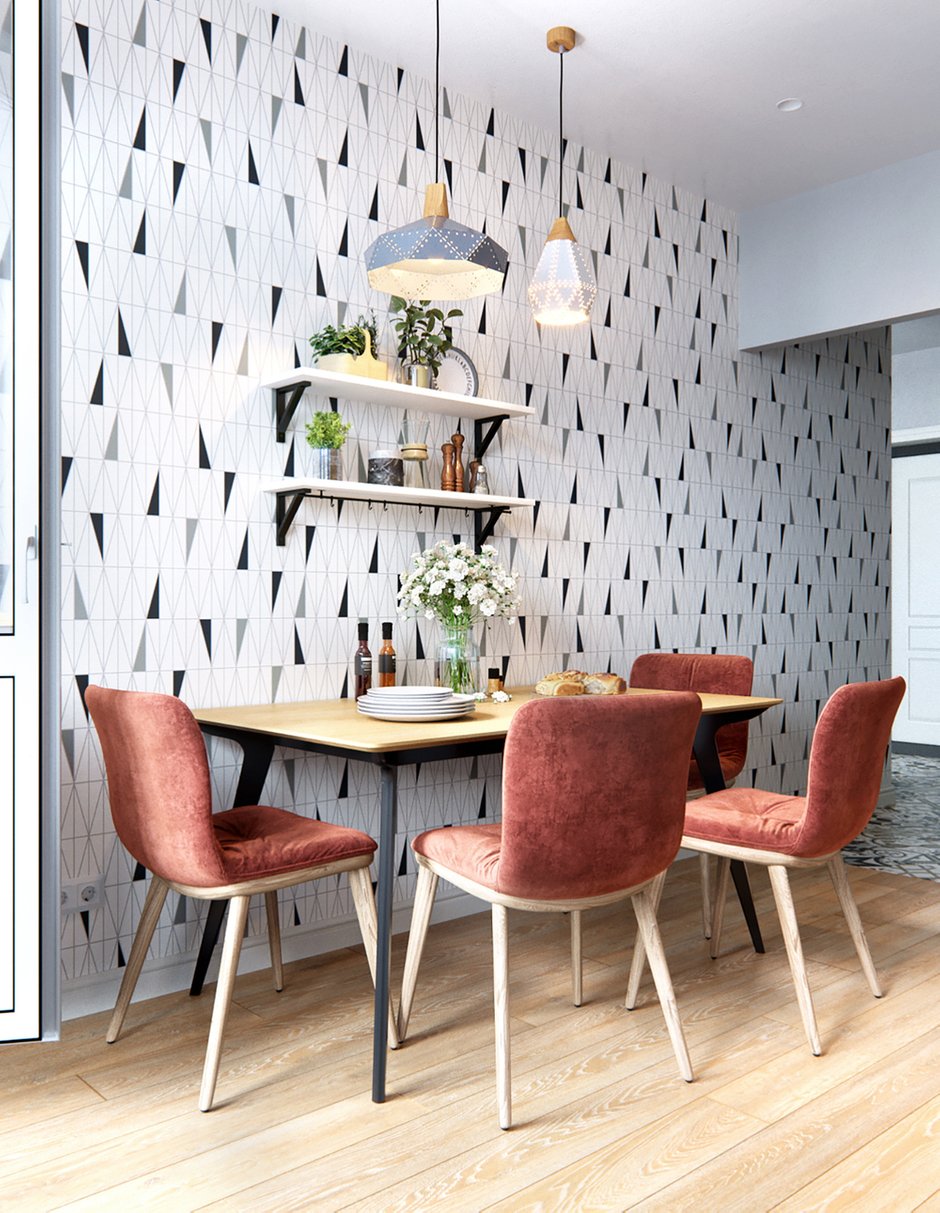 Фотография: Кухня и столовая в стиле Скандинавский, Квартира, Проект недели, Санкт-Петербург, напольное покрытие, Панельный дом, 2 комнаты, 60-90 метров, Олег Минц, ЖК "Тойве" – фото на INMYROOM