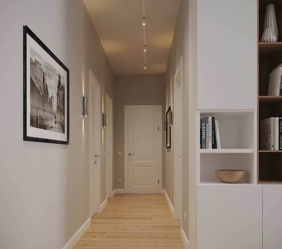 Фотография: Прихожая в стиле Современный, Скандинавский, Квартира, Проект дня, Москва, Монолитный дом, 3 комнаты, Более 90 метров, Юлия Кандыбей, ЖК «Дом на Мосфильмовской» – фото на INMYROOM