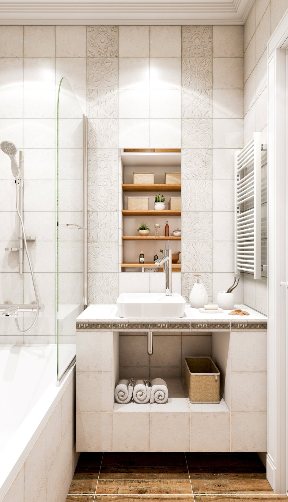 Фотография: Ванная в стиле Современный, Квартира, Проект недели, Марина Саркисян, Московская область, 3 комнаты, 60-90 метров, Монолитно-кирпичный – фото на INMYROOM