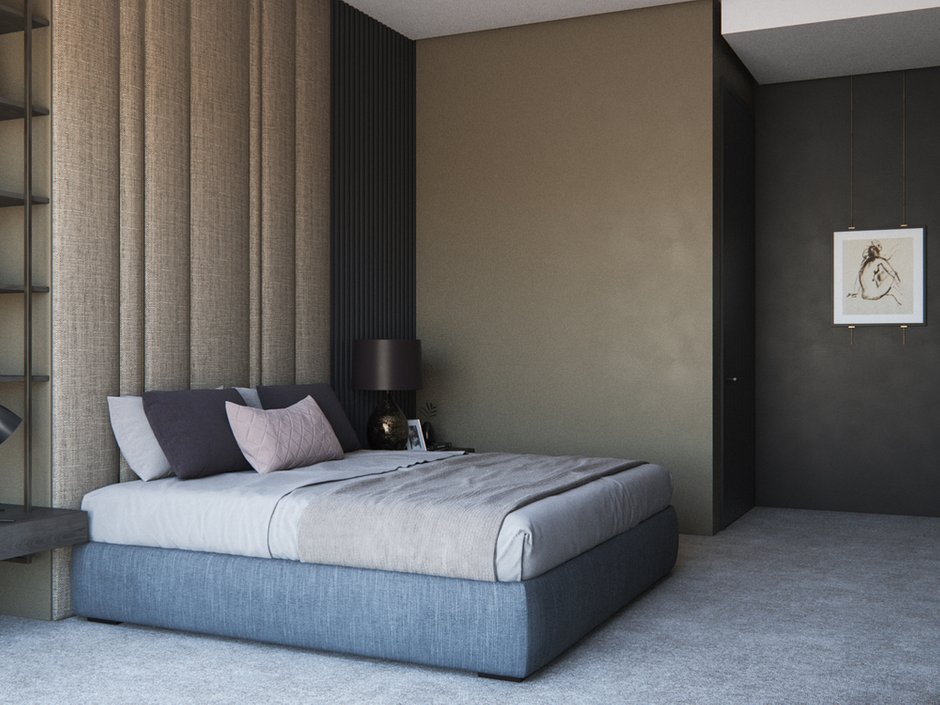 Фотография: Спальня в стиле Современный, Квартира, Минимализм, Проект недели, Москва, Estima, Монолитный дом, 4 и больше, Более 90 метров, Aiya Design – фото на INMYROOM