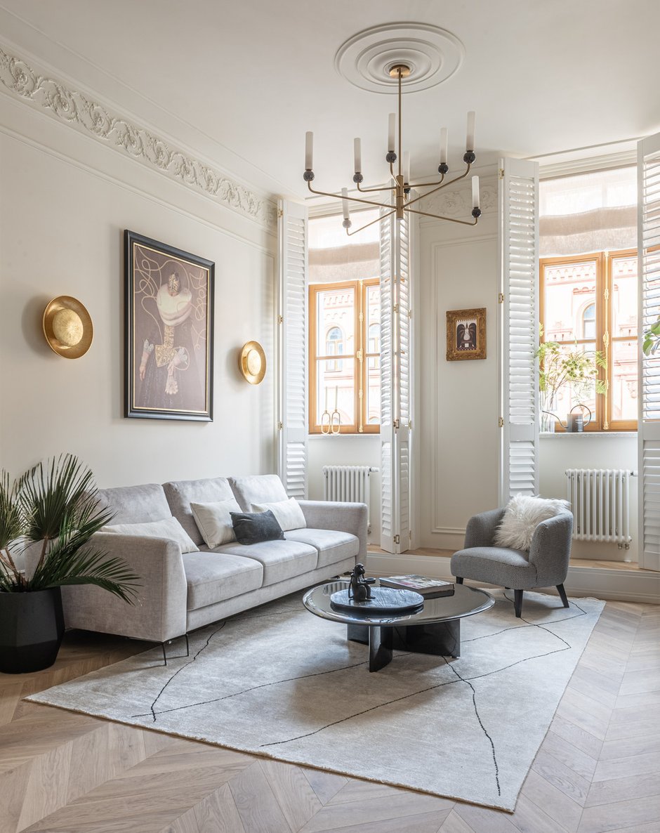 Фотография:  в стиле , Классический, Современный, Квартира, Проект дня, Кирпичный дом, 2 комнаты, 60-90 метров, Оксана Пастернак – фото на INMYROOM